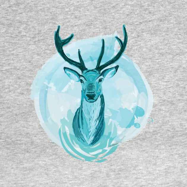 Blue Stag Illustration by cheekymare